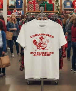 Undiagnosed But Something Ain t Right Funny Raccoon Chicken American style t-shirt