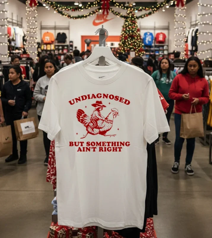 Undiagnosed But Something Ain T Right Funny Raccoon Chicken White T Shirt