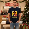 Wanted Cowboy With American Flag Navy T Shirt