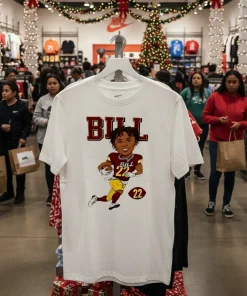 Washington Commanders Jayden Daniels Jacory Croskey Merritt Cartoon   White T Shirt