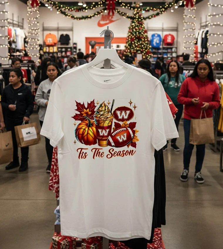 Washington Commanders Tis The Season Halloween - white-t-shirt Washington Commanders Tis The Season Halloween White T Shirt