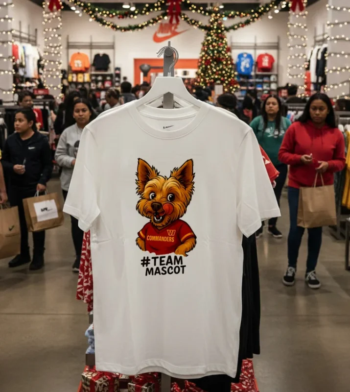 Washington Commanders Yorkie Hashtag Team Mascot T White T Shirt