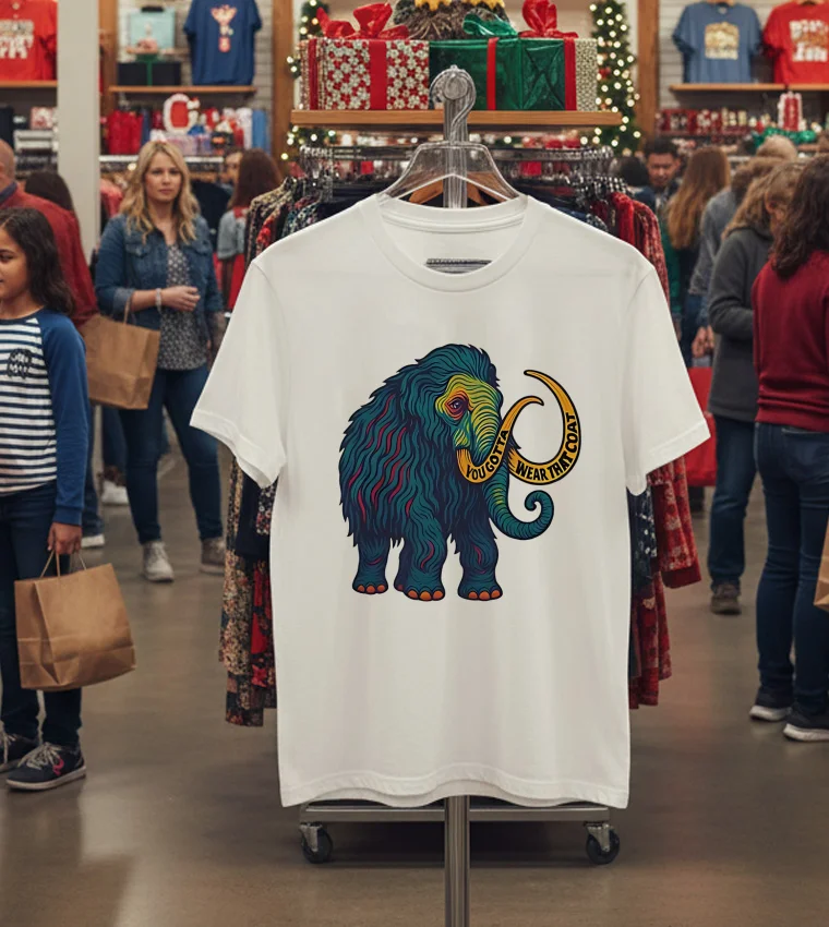 Widespread Panic Big Wooly Mammoth Yougota Wear That Coat - white-t-shirt Widespread Panic Big Wooly Mammoth Yougota Wear That Coat White T Shirt