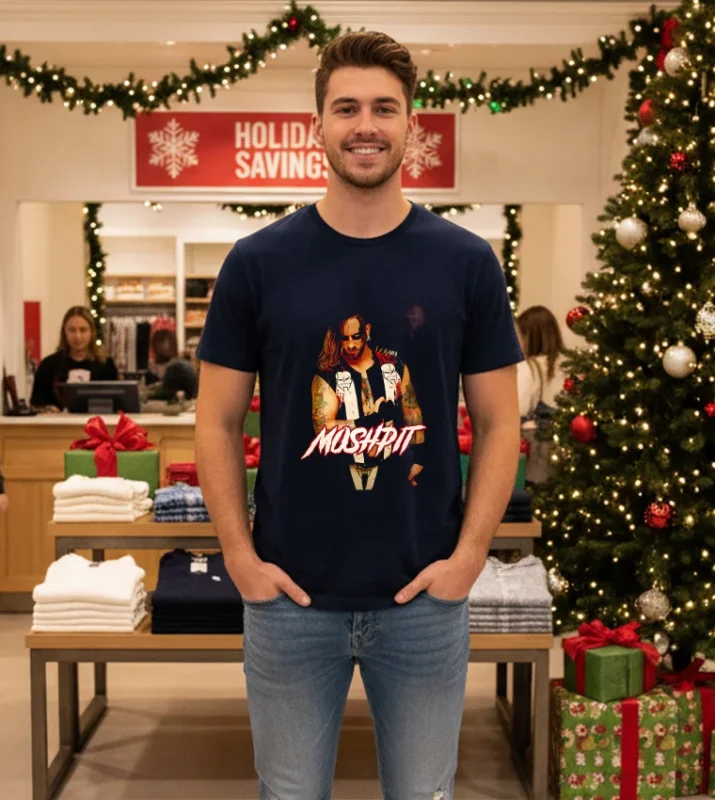 Wwe Poster Boy Pit Retro   Navy T Shirt