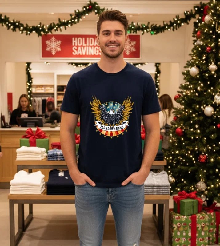 Zacbrownband Veterans Day 2024   Navy T Shirt